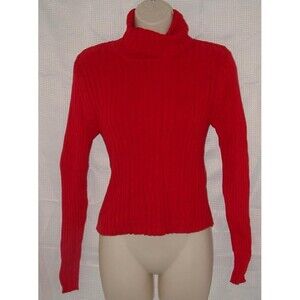 Red Sz Small Casual or Dress Stretchy Ribbed Turtleneck Sweater JAMIE SCOTT